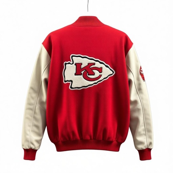 Starter Kansas City Chiefs Varsity Jacket – Quilted Lined, Embroidered Men's Med - Picture 2 of 7